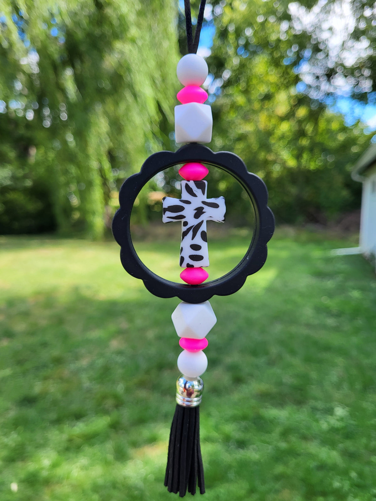 Faith Beaded Car Charm Rings