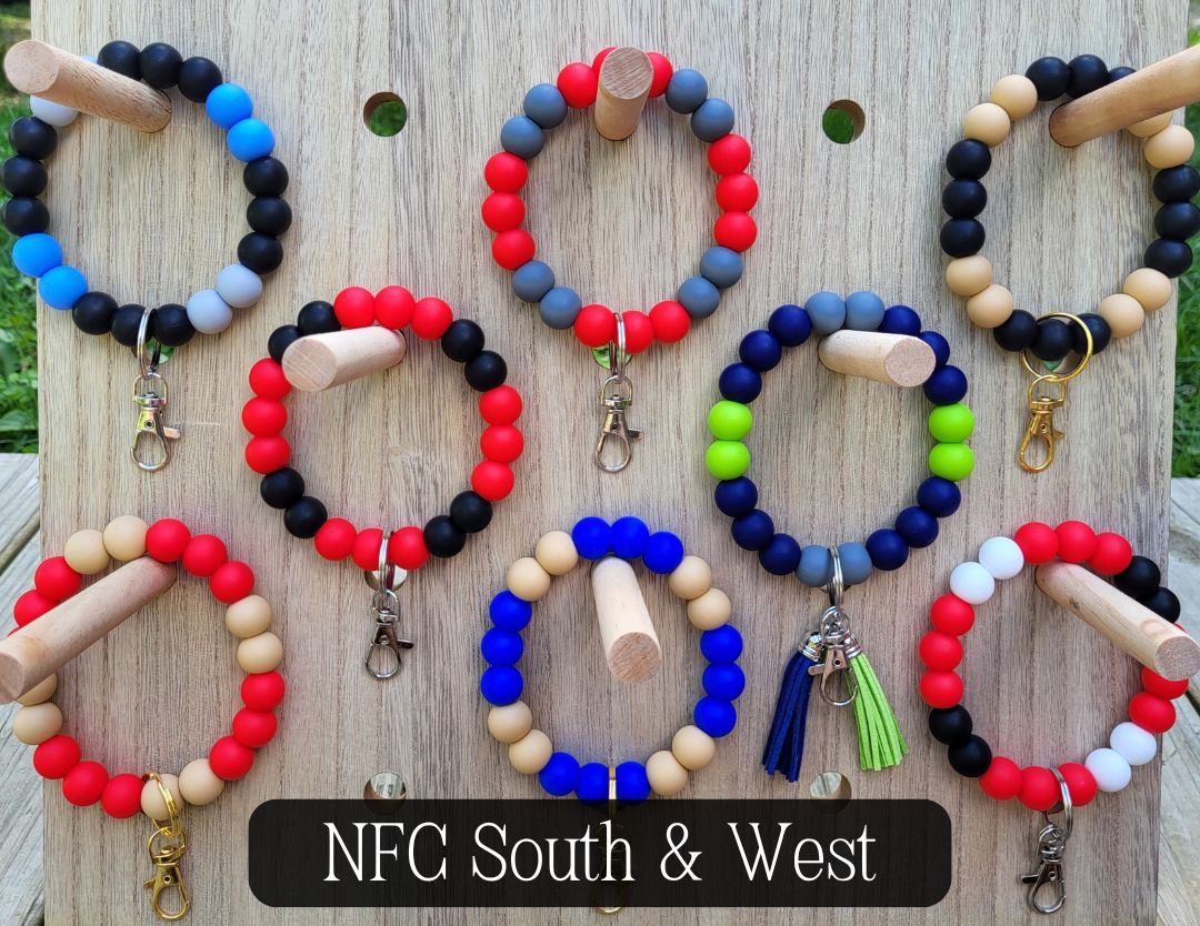 Beaded Football Team Wristlets