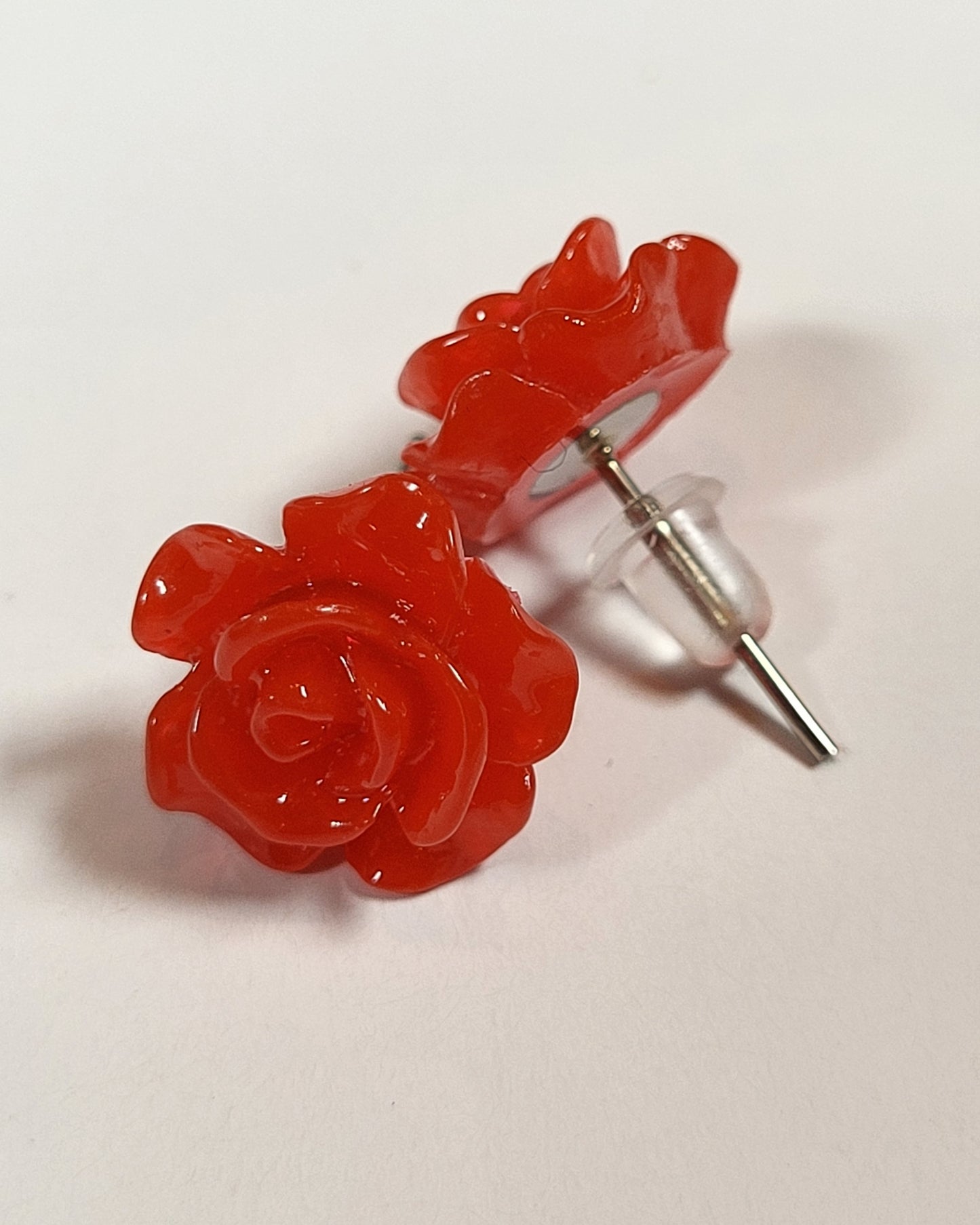 Patriotic Rose Stud Earrings