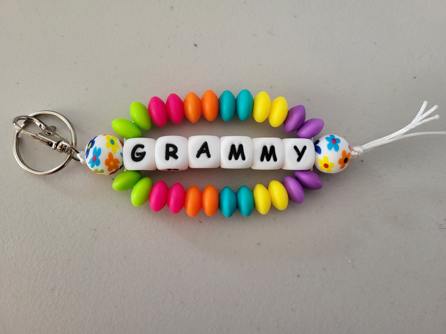 Beaded Word Wrap Keychains