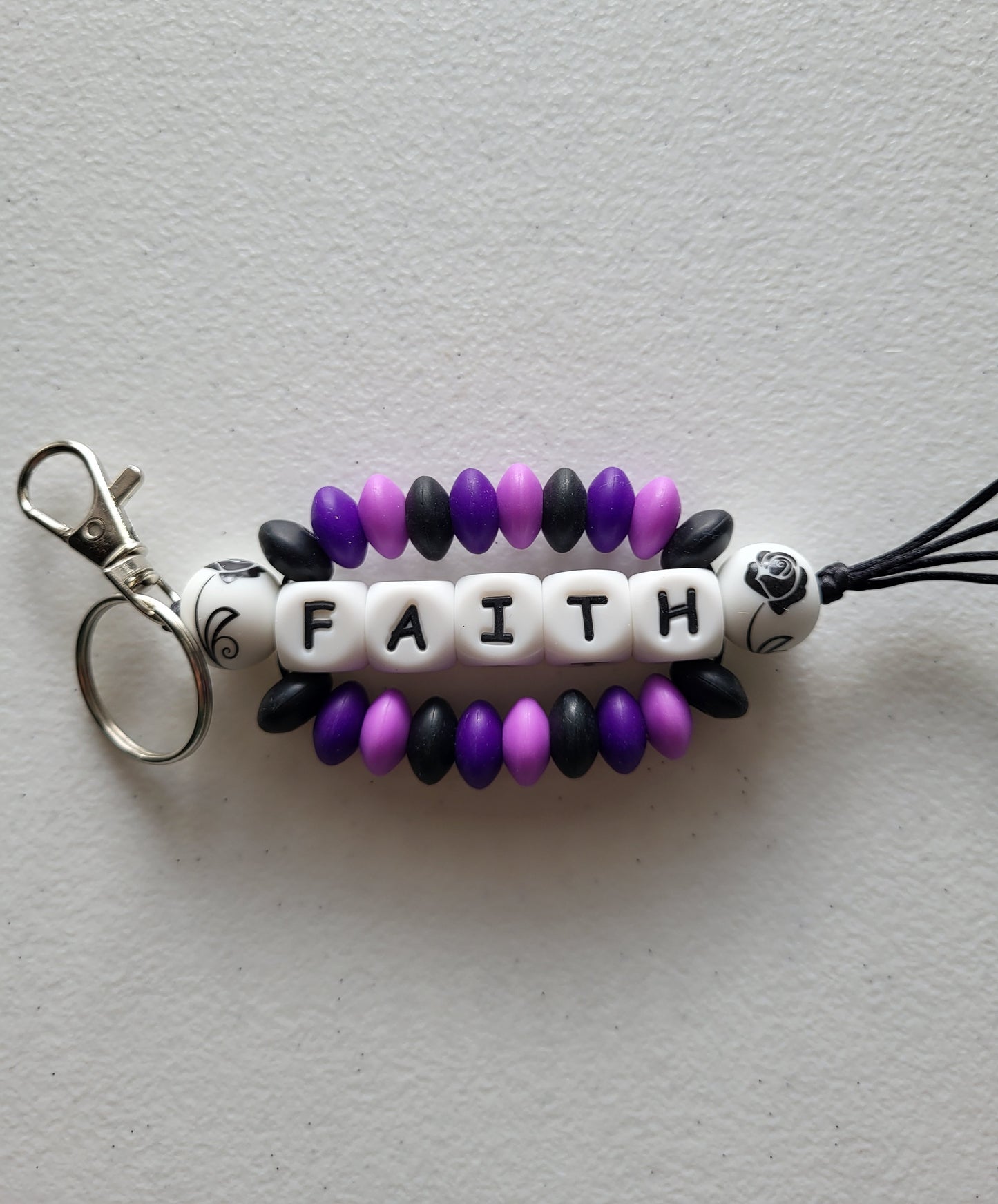 Beaded Word Wrap Keychains