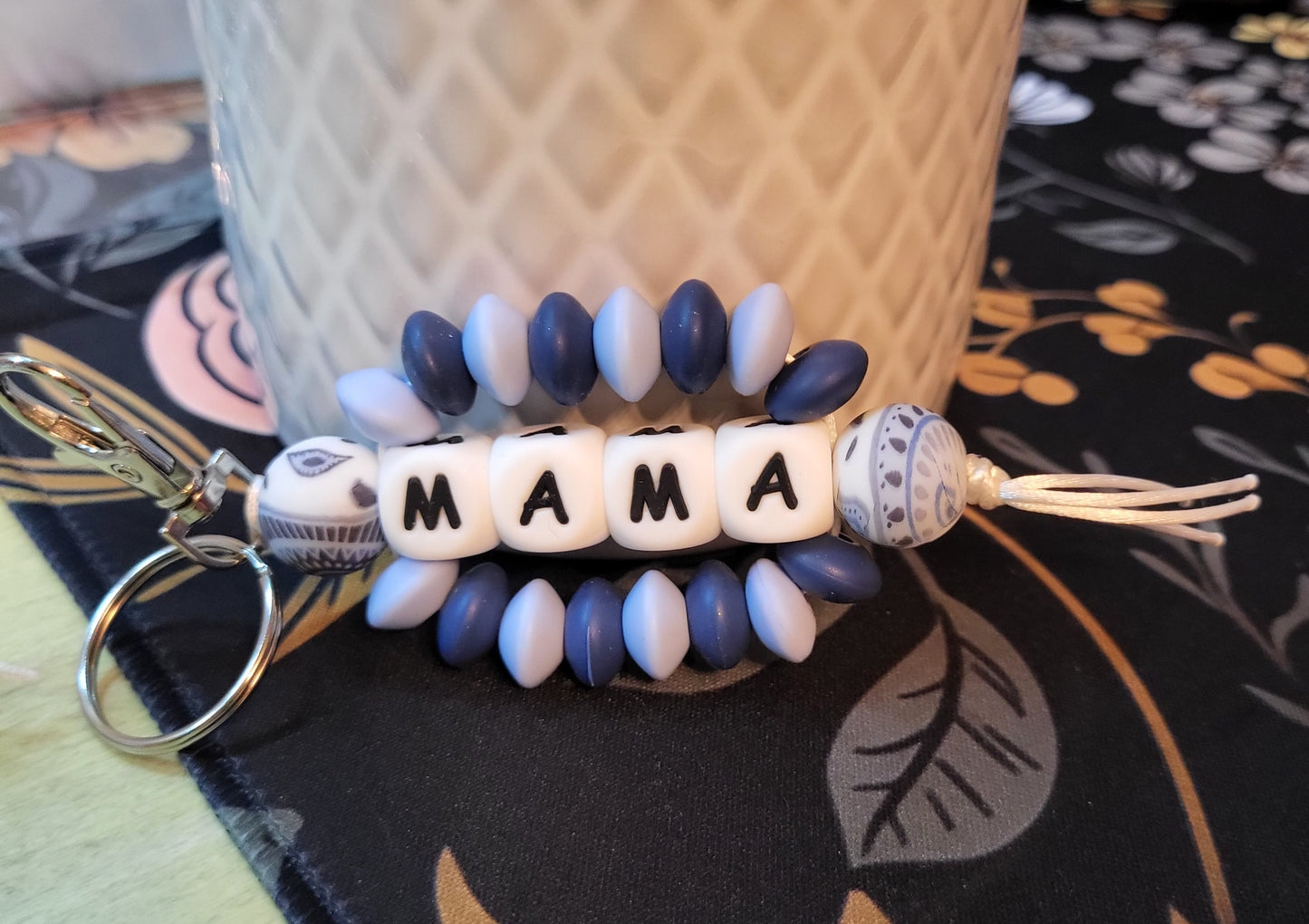 Beaded Word Wrap Keychains
