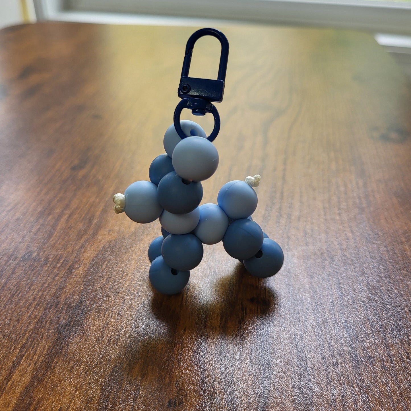 Blue Suede Beaded Balloon Puppy Clip