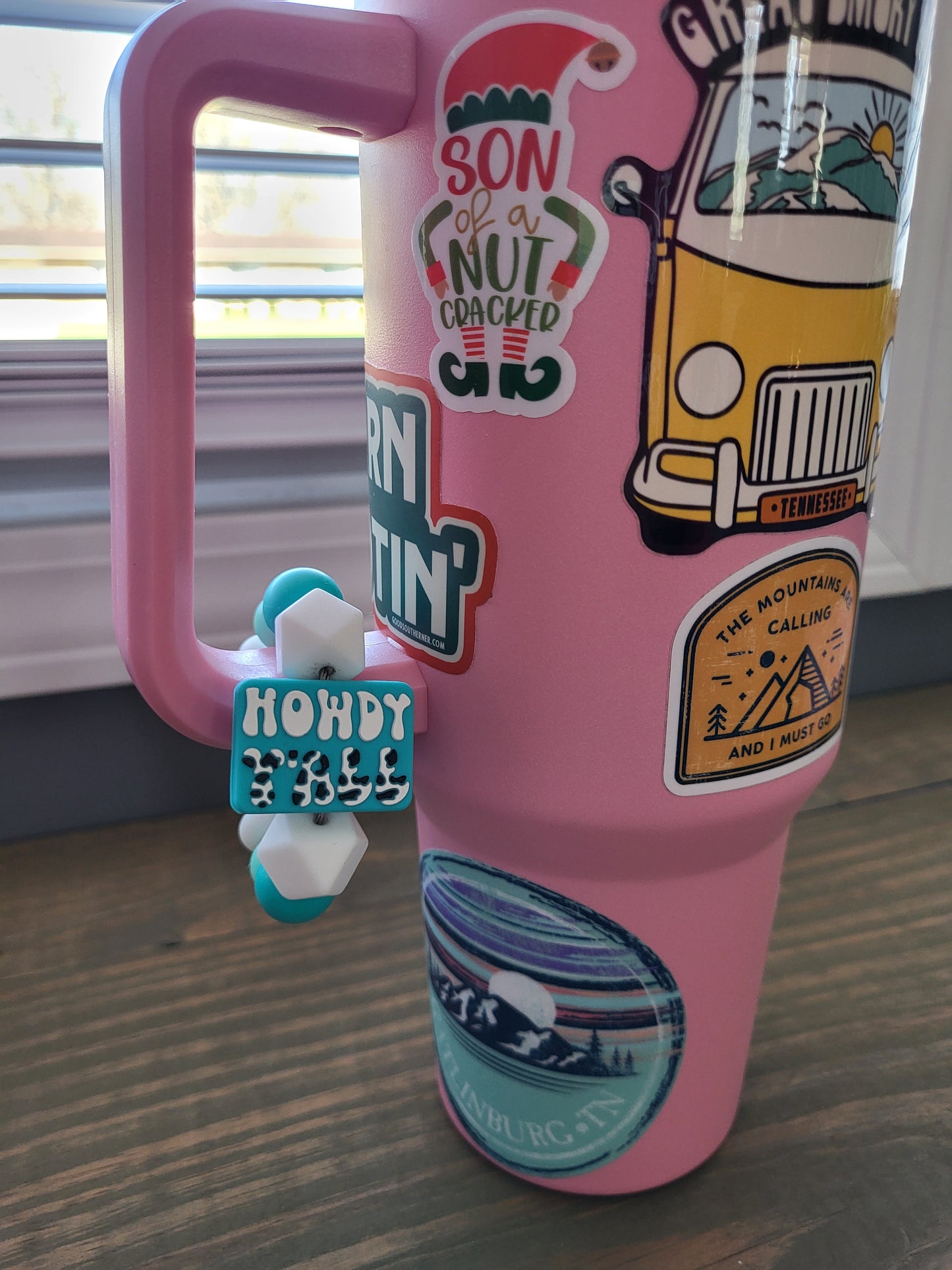 Teal Faith Over Fear - Beaded Backpack & Cup Charm