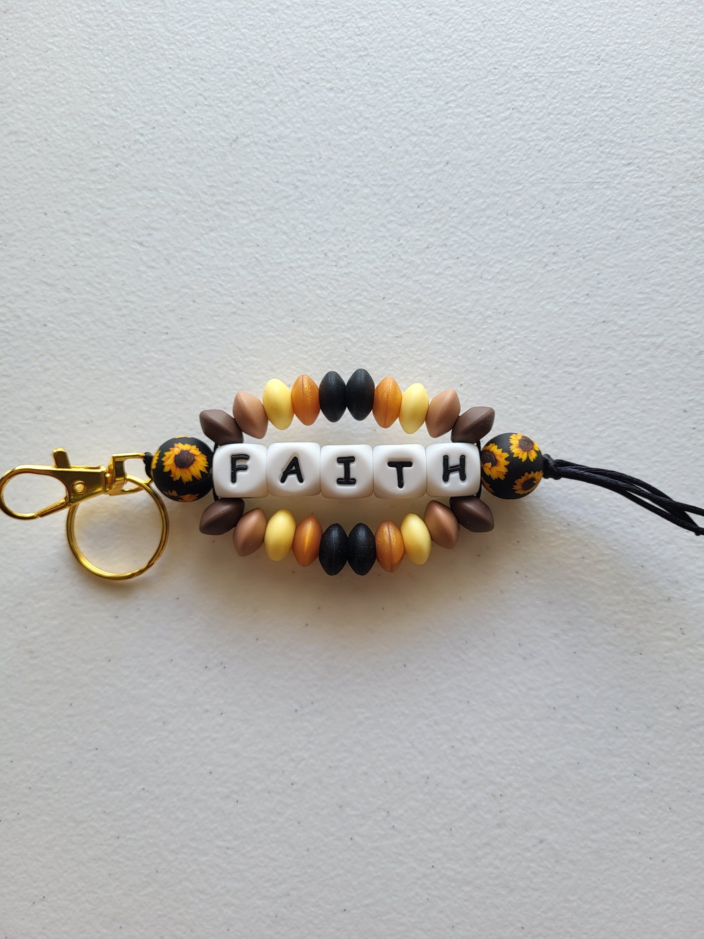 Beaded Word Wrap Keychains
