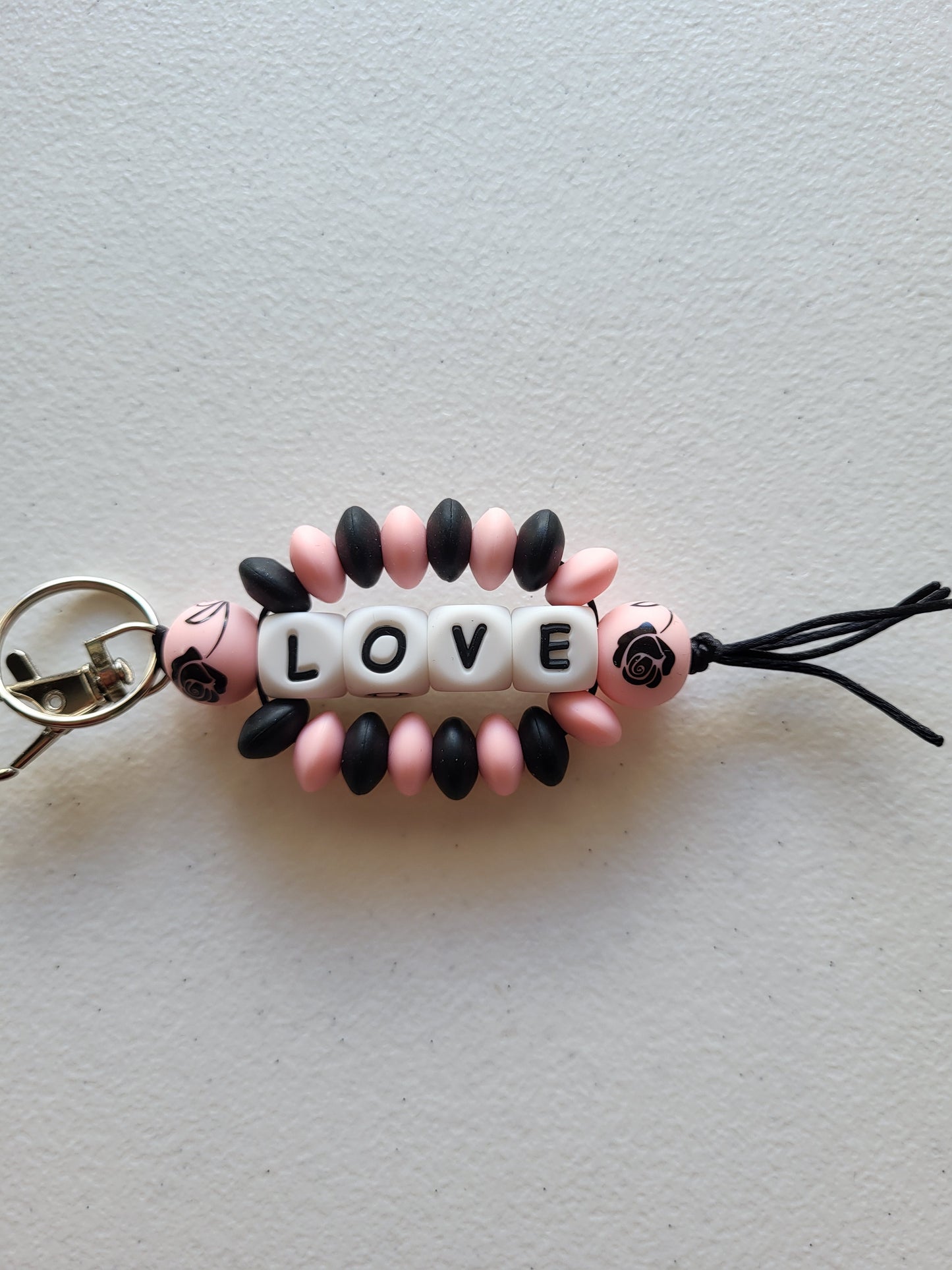 Beaded Word Wrap Keychains
