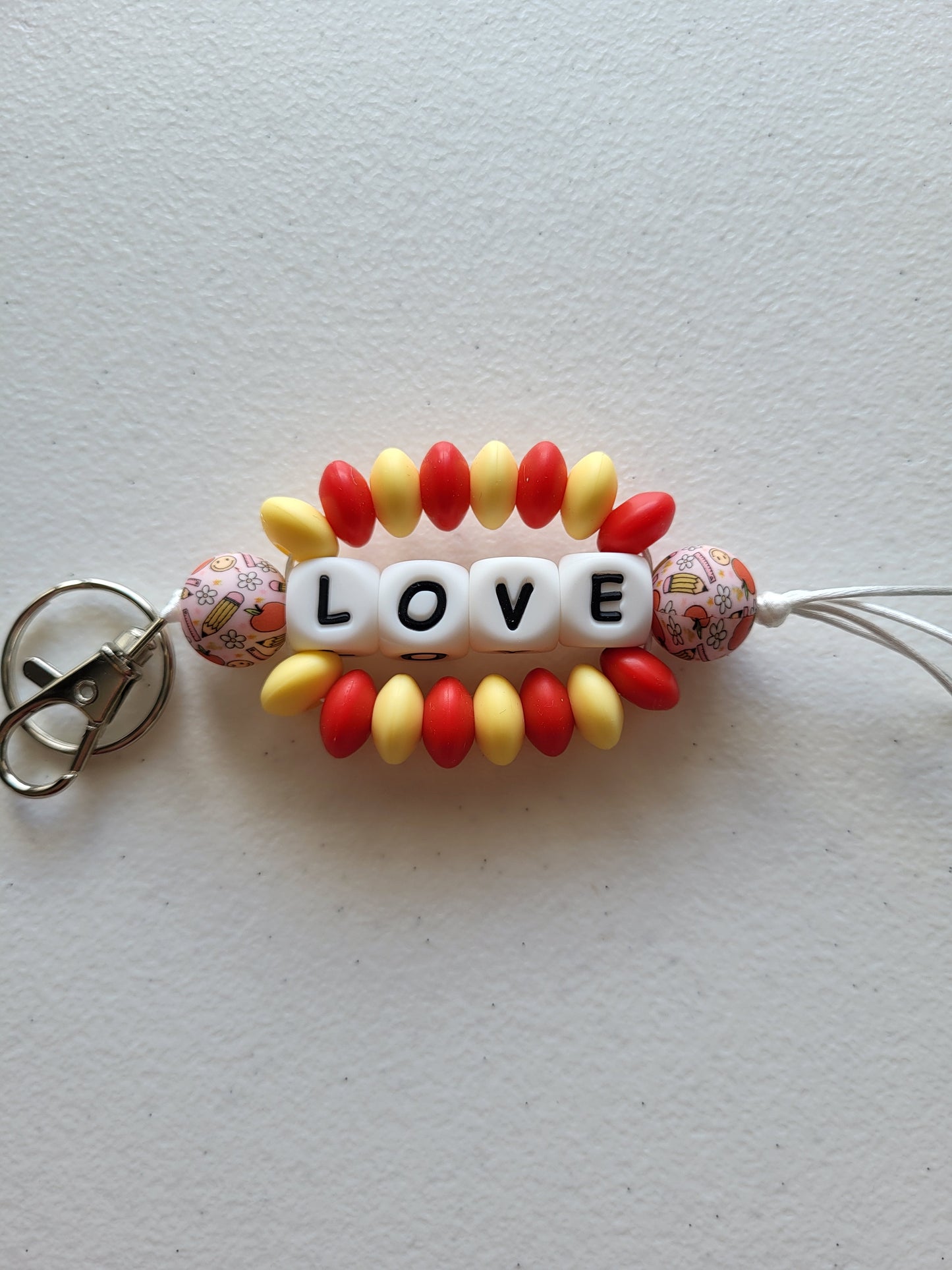Beaded Word Wrap Keychains