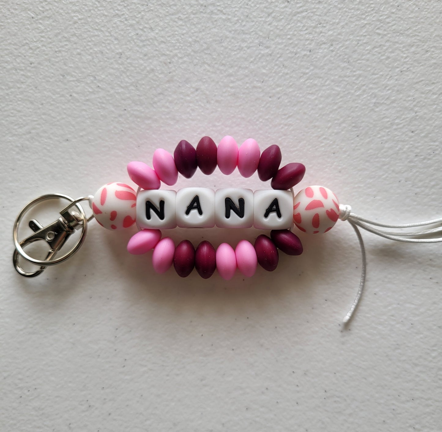 Beaded Word Wrap Keychains