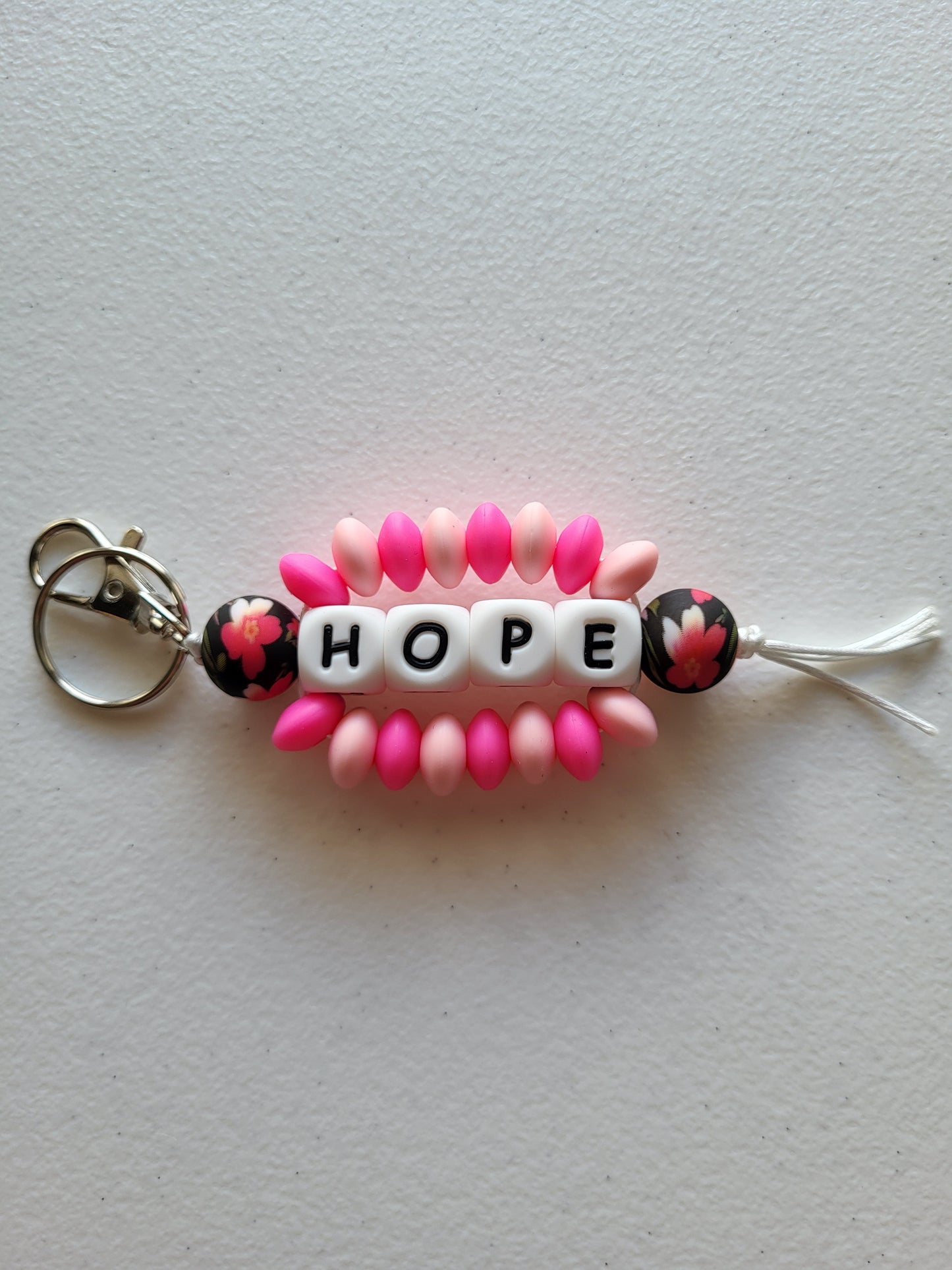 Beaded Word Wrap Keychains