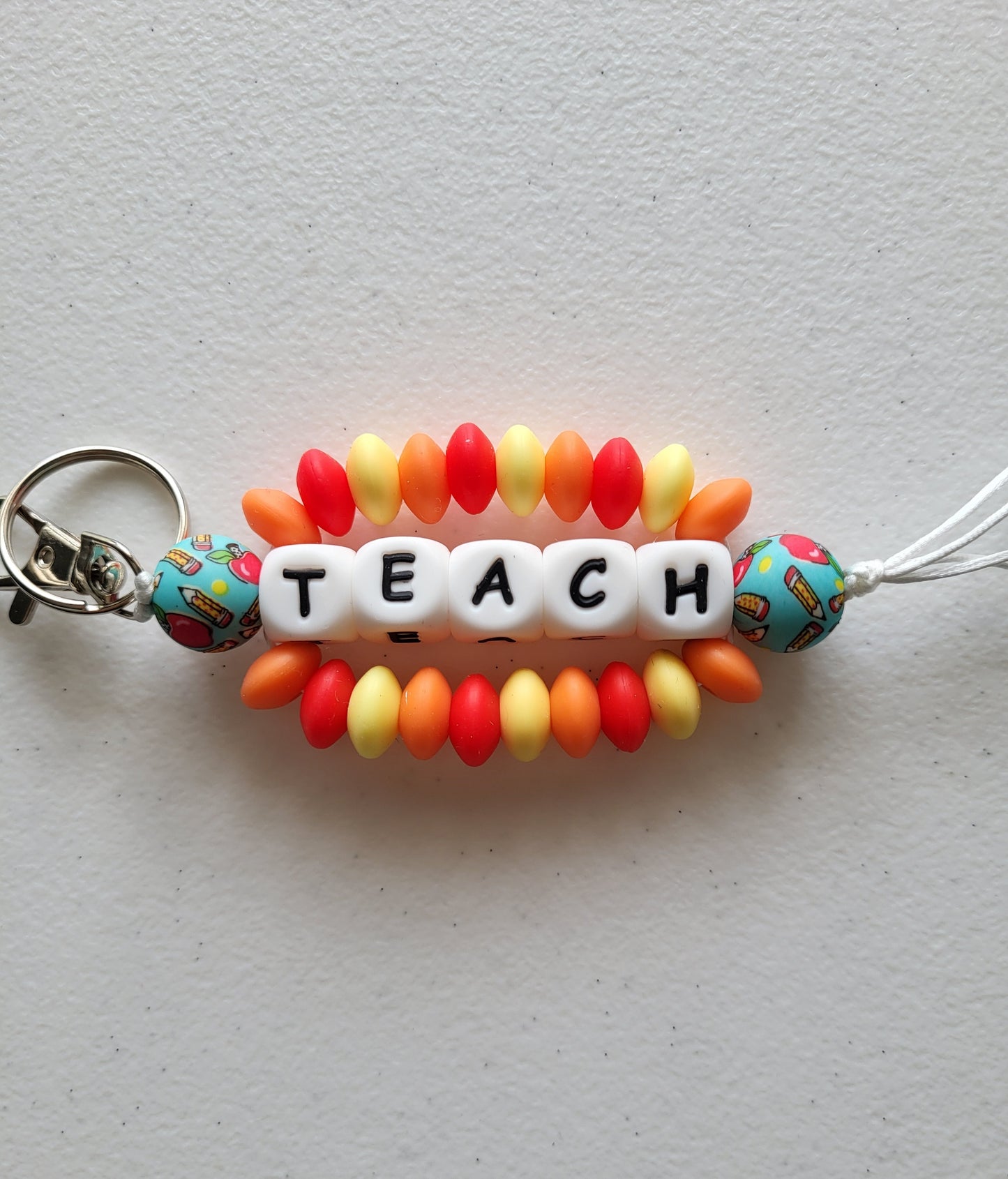 Beaded Word Wrap Keychains