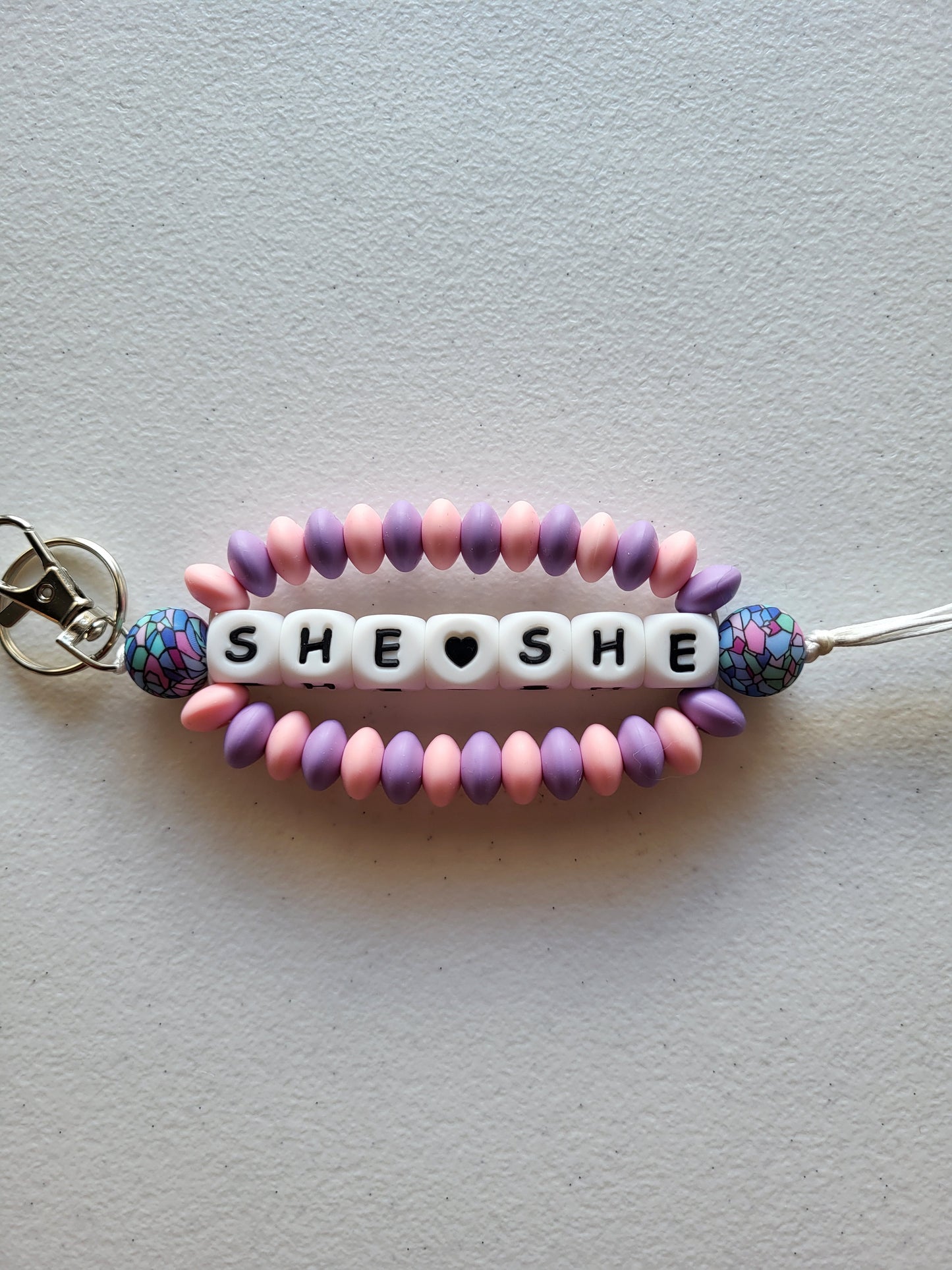 Beaded Word Wrap Keychains