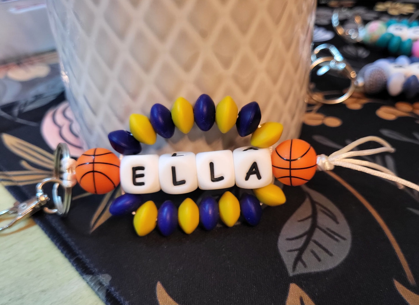 Beaded Word Wrap Keychains
