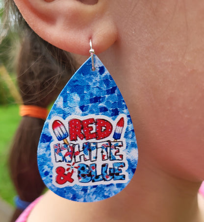 Bomb Pop Pendant Earrings - Faux Leather