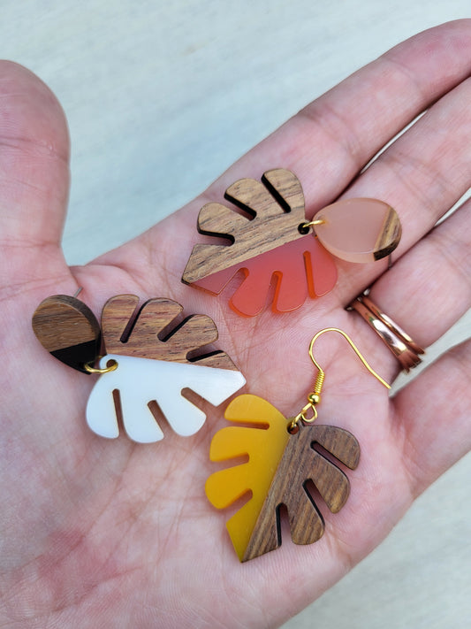 Monstera Leaf Earrings