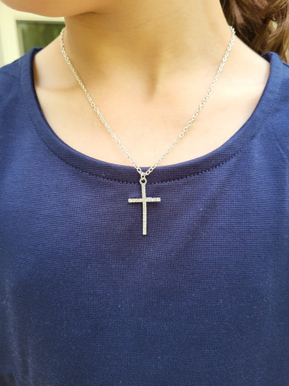 Cross Necklace with Rhinestones