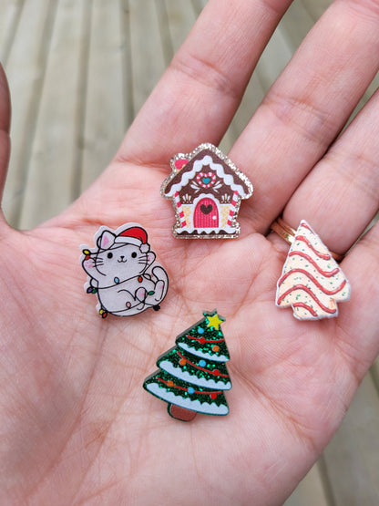 Acrylic Christmas Studs