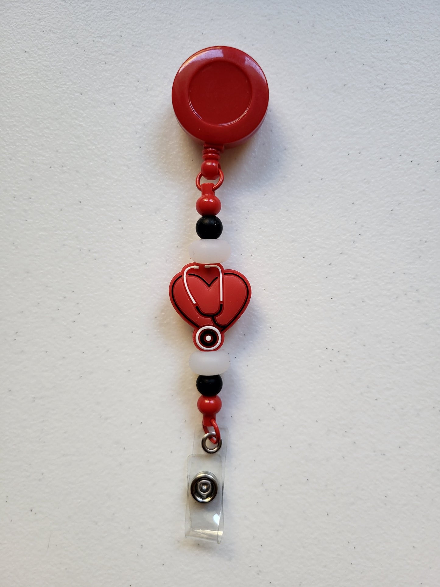 Silicone Beaded Retractable Badge Reel