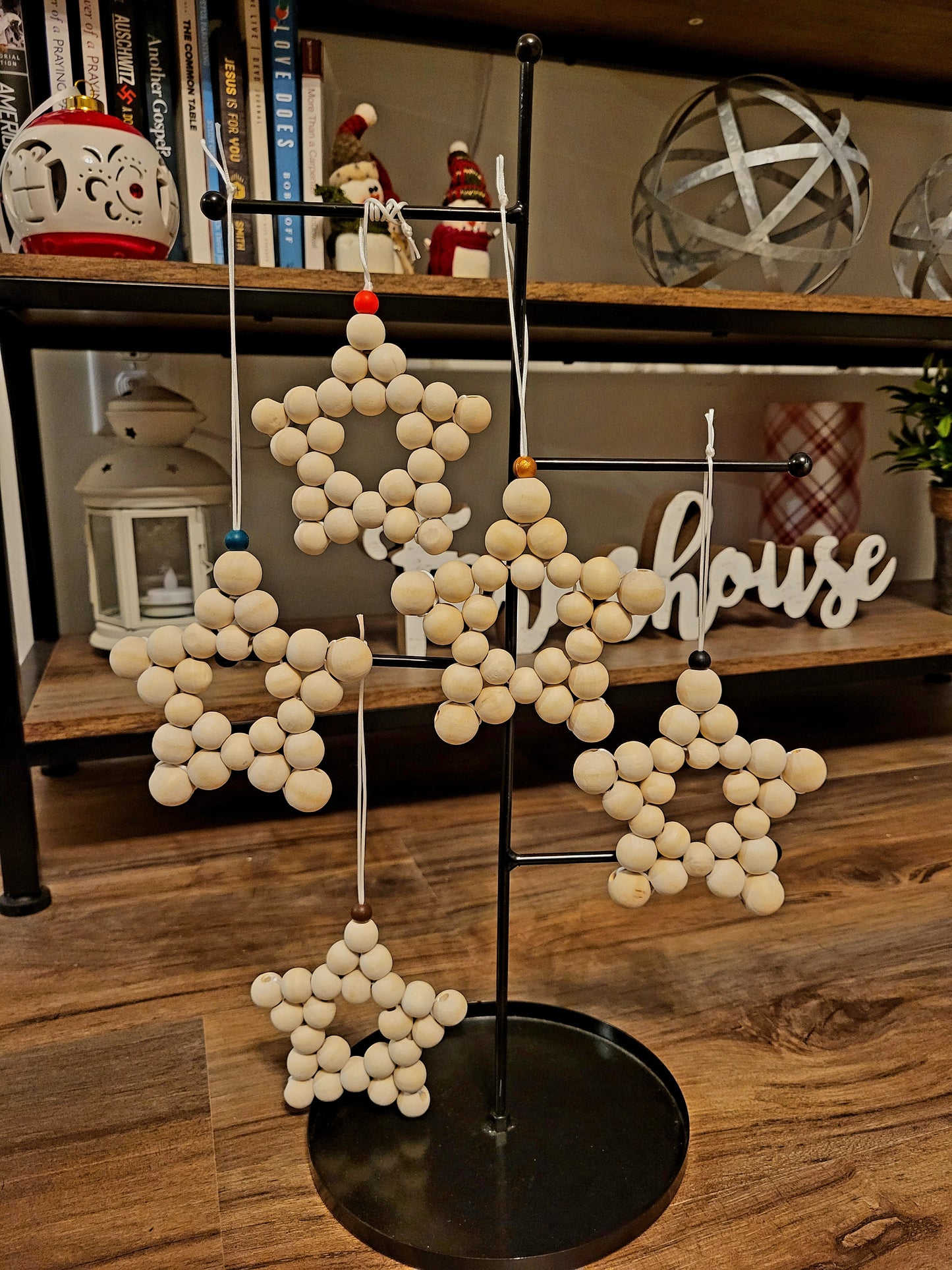 Wooden Beaded Star Ornaments