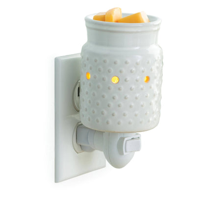 Classic White Hobnail Pluggable Wax Warmer