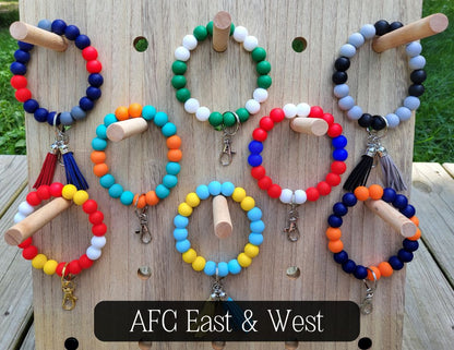 Beaded Football Team Wristlets