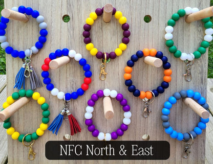 Beaded Football Team Wristlets