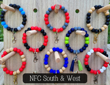 Beaded Football Team Wristlets