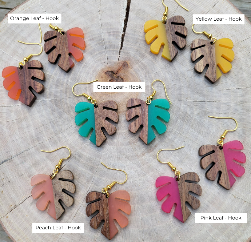 Monstera Leaf Earrings