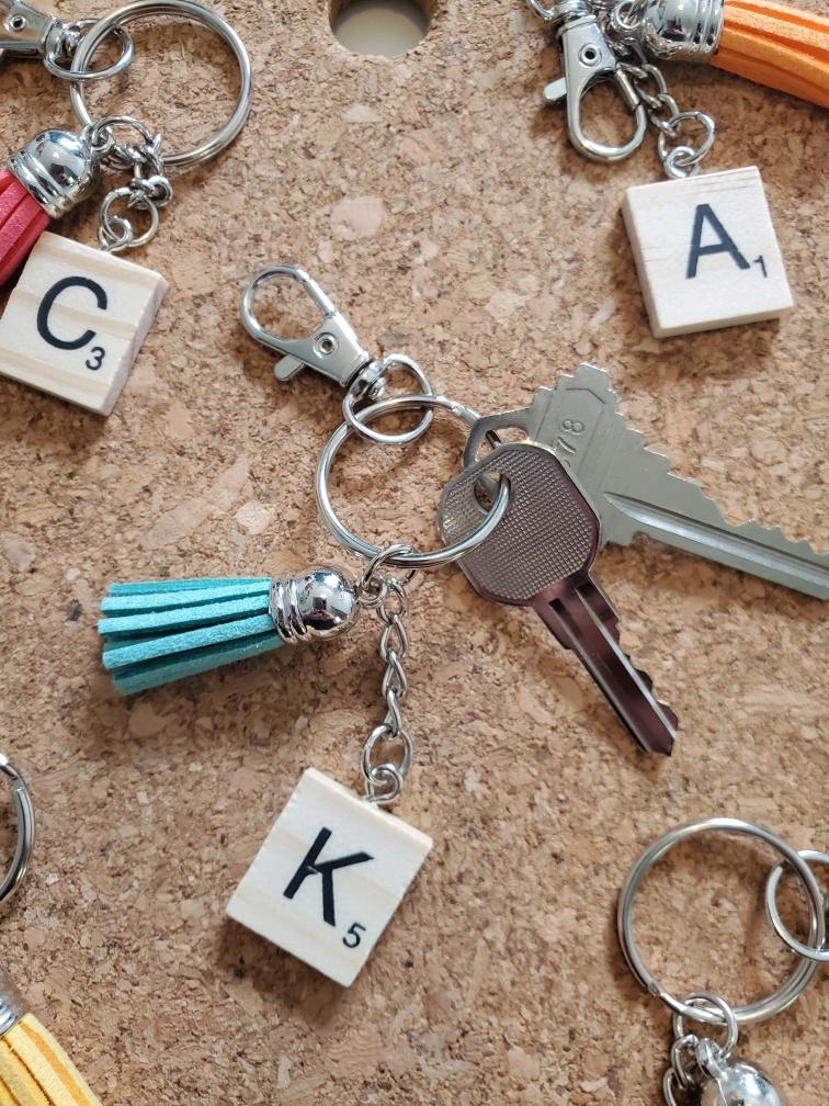 Personalized Letter Tile Keychain