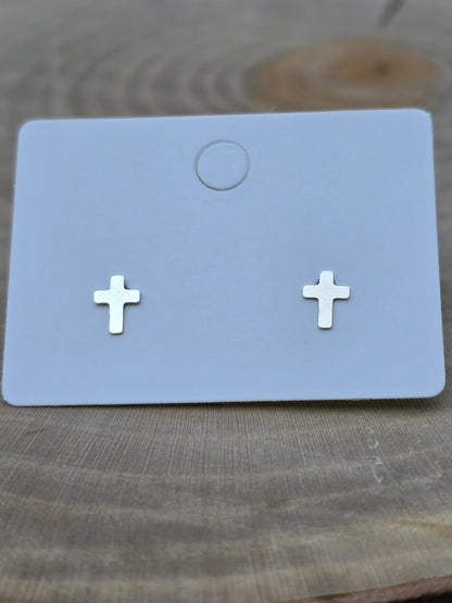 Sterling Silver Cross Earrings