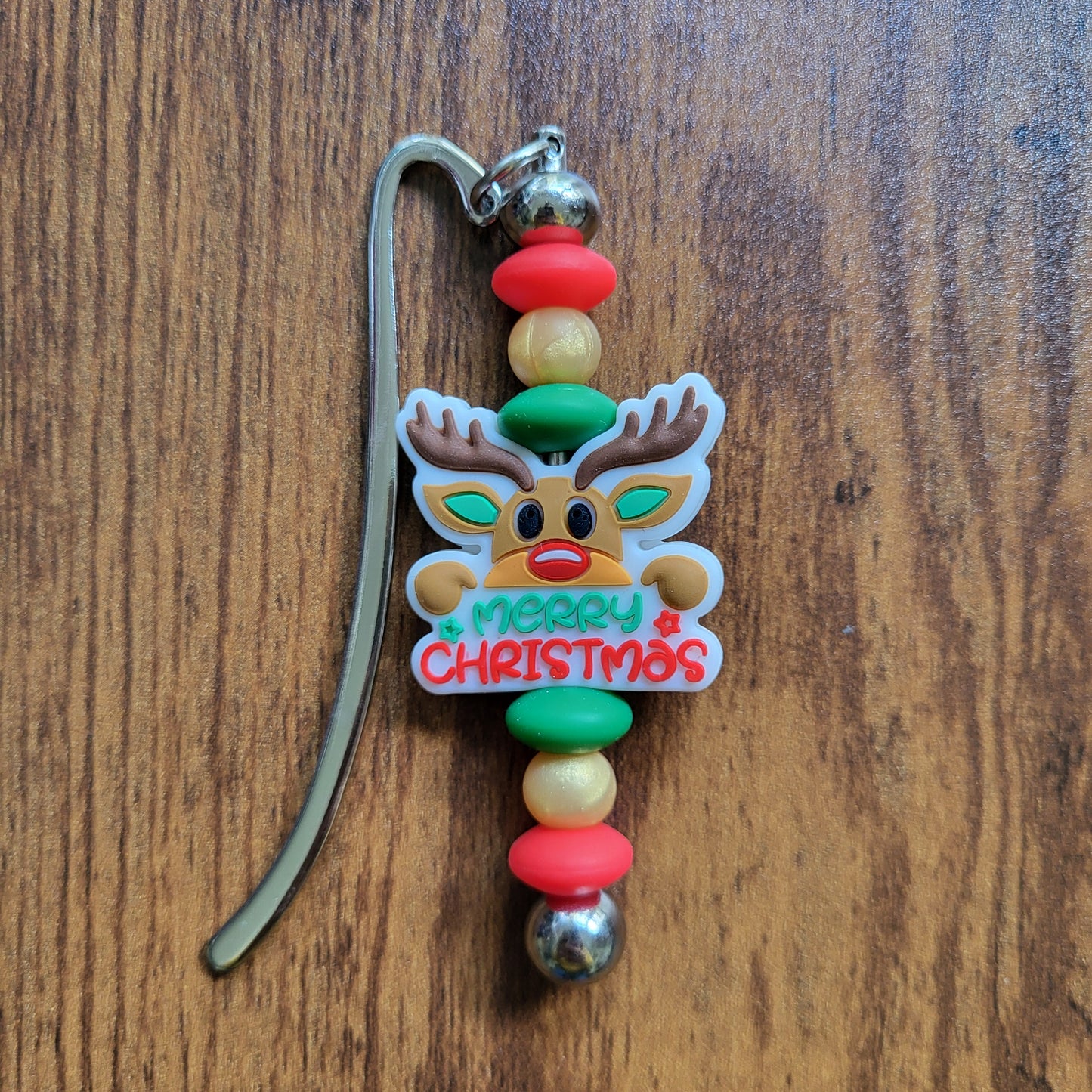 Christmas Reindeer Beaded Bookmark