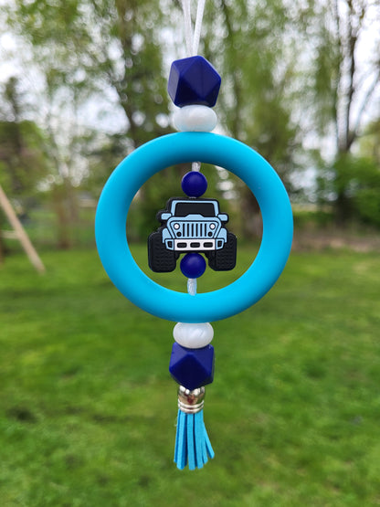 Beaded Car Charm Rings