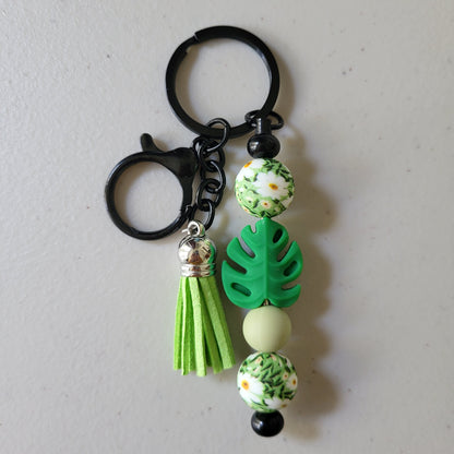 Nature-Inspired Beaded Bar Keychains