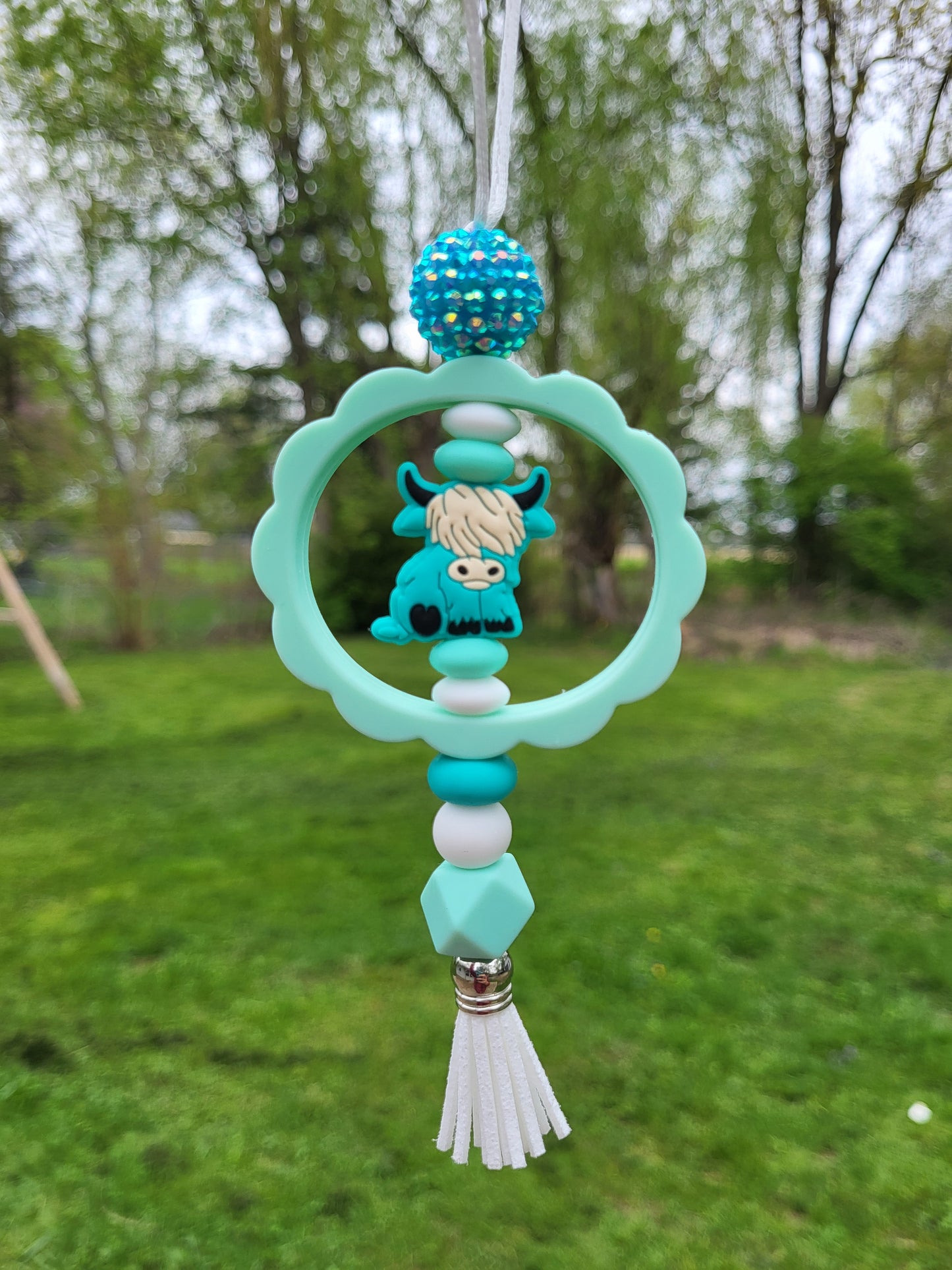 Beaded Car Charm Rings