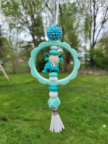 Beaded Car Charm Rings