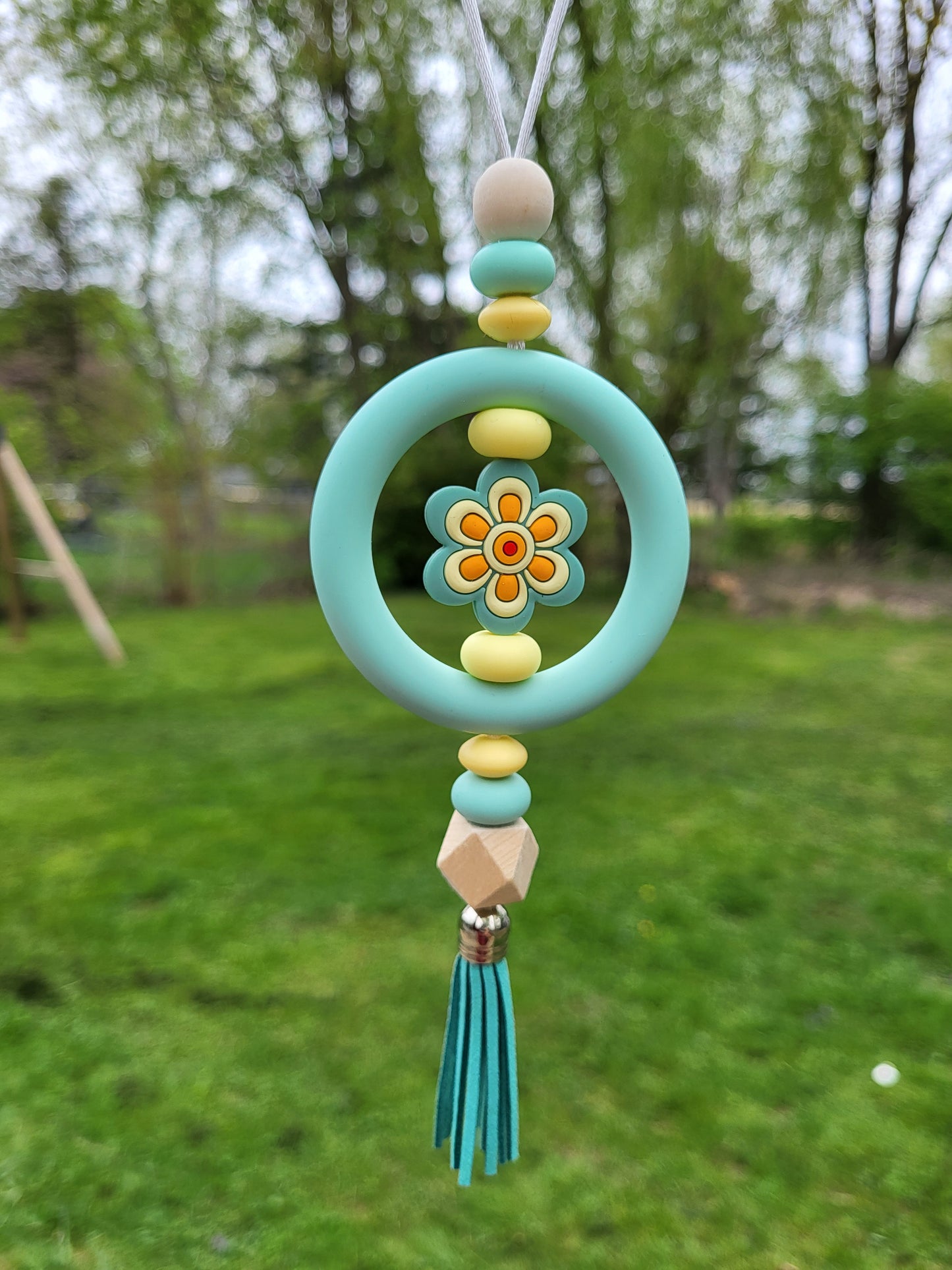 Beaded Car Charm Rings