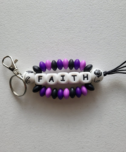Beaded Word Wrap Keychains