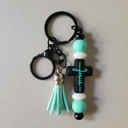 Faith Beaded Bar Keychains