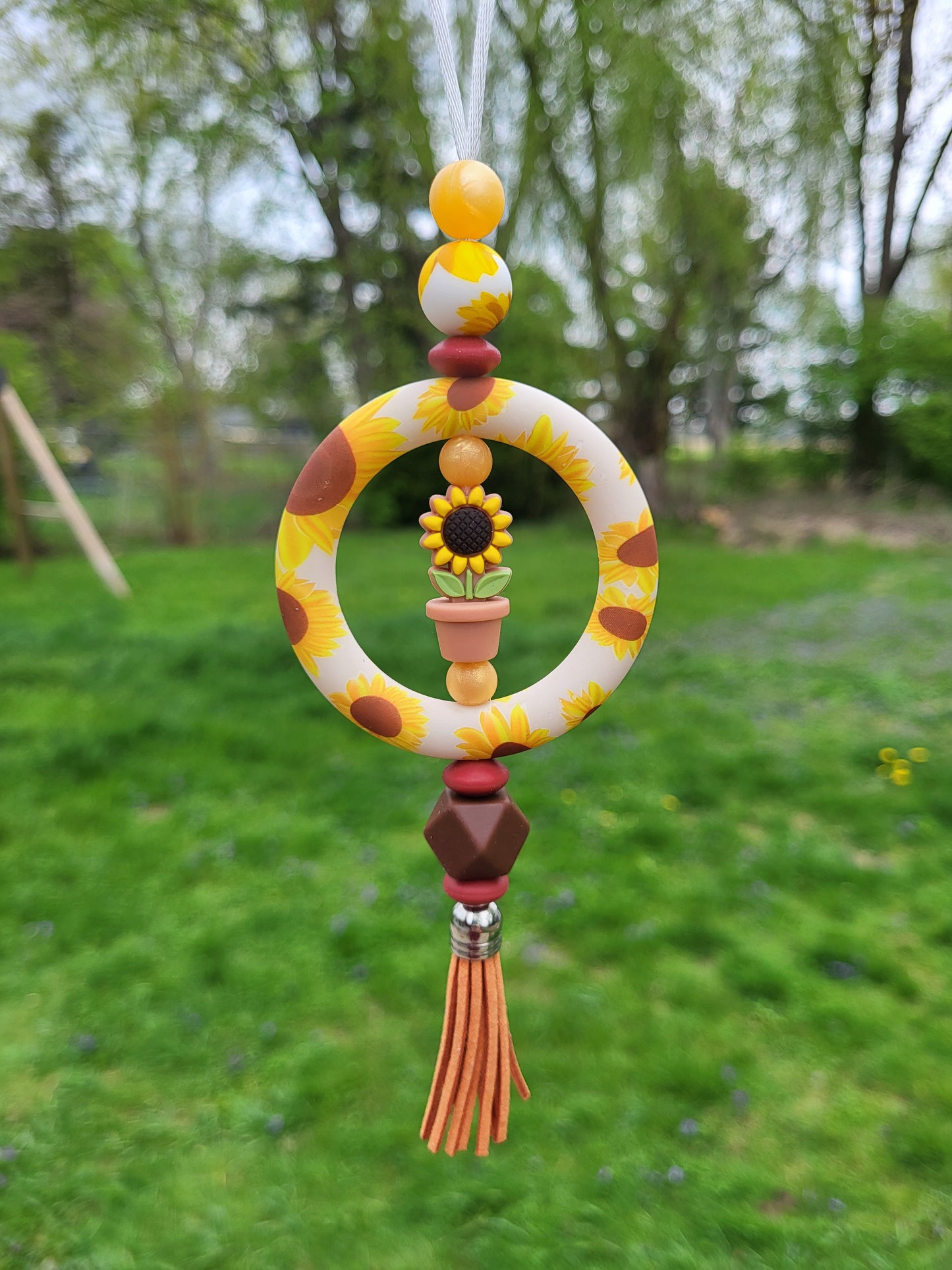 Beaded Car Charm Rings