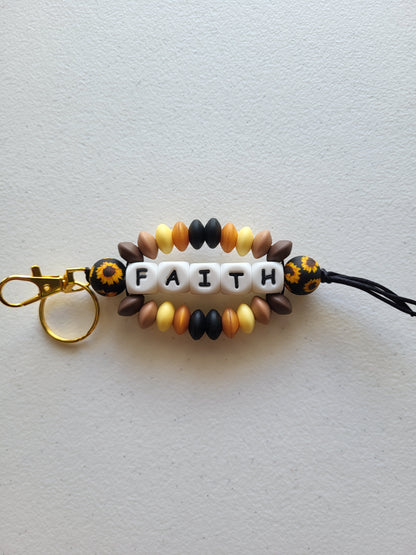 Beaded Word Wrap Keychains