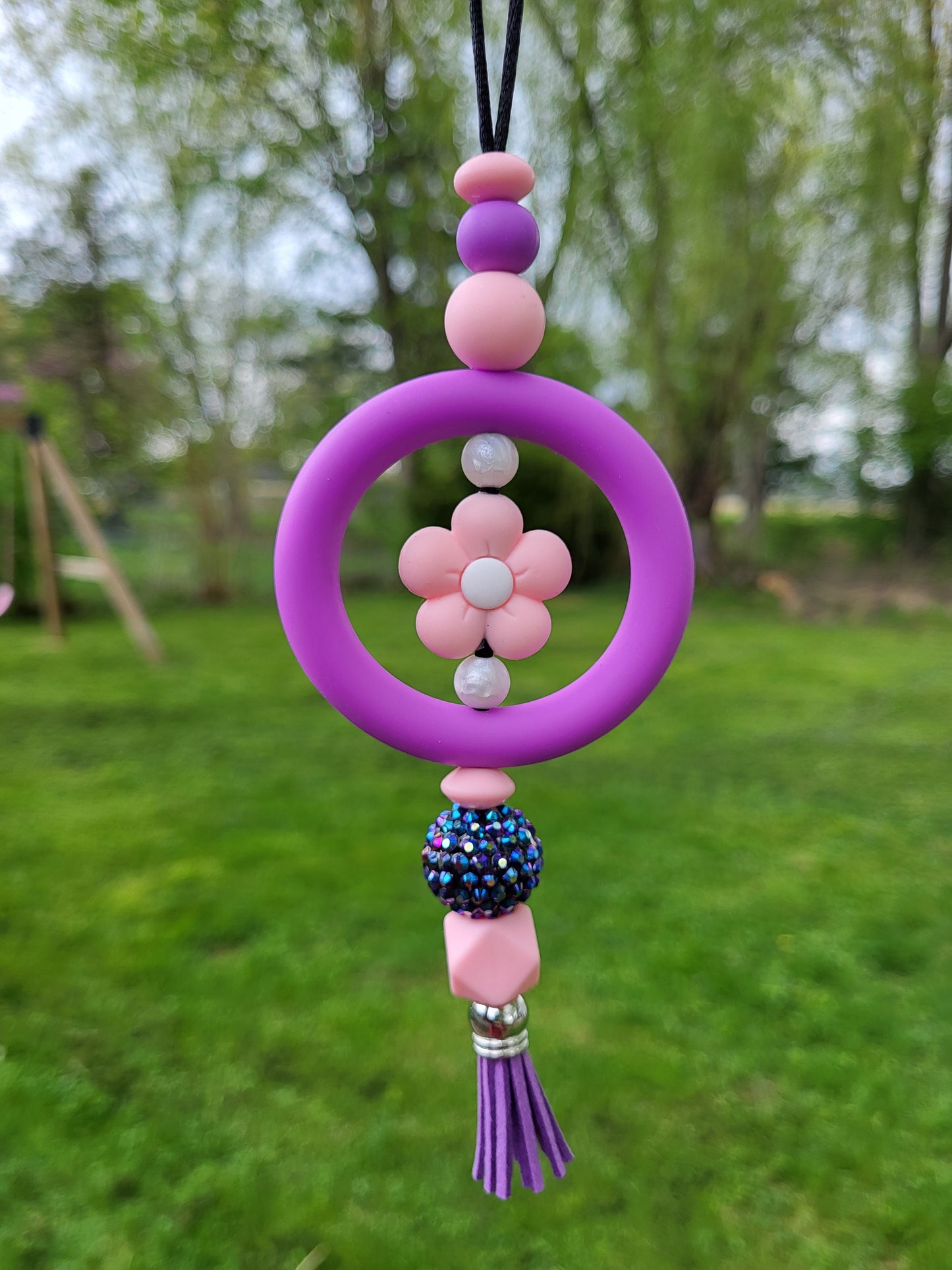 Beaded Car Charm Rings