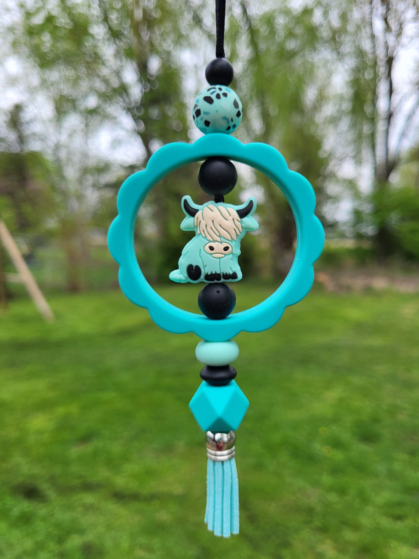 Beaded Car Charm Rings