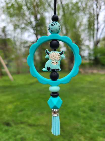 Beaded Car Charm Rings