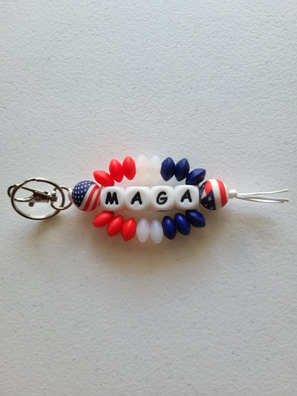 Beaded Word Wrap Keychains
