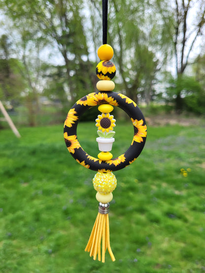 Beaded Car Charm Rings