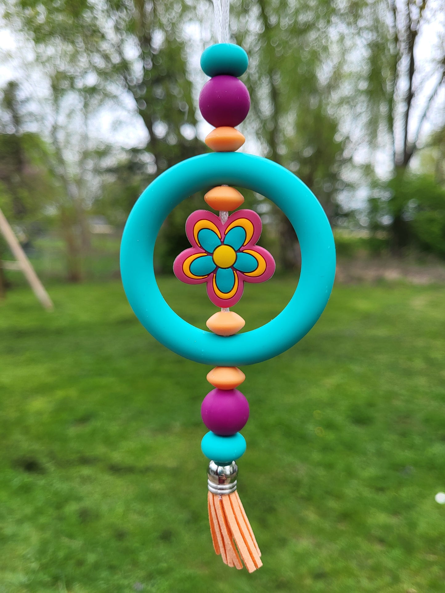 Beaded Car Charm Rings