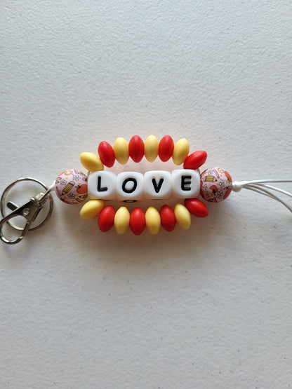 Beaded Word Wrap Keychains
