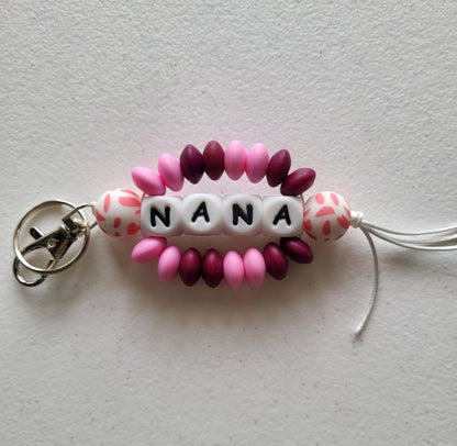 Beaded Word Wrap Keychains