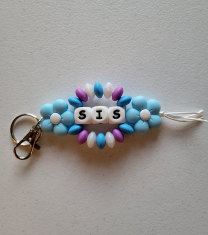 Beaded Word Wrap Keychains