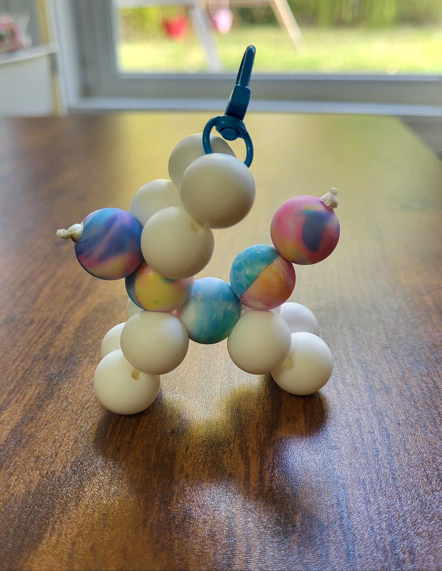 Tie Dye Cloud Beaded Balloon Dog Clip