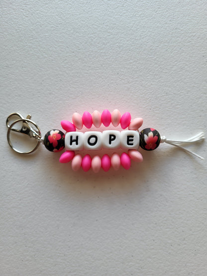 Beaded Word Wrap Keychains